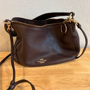 Coach Dark Brown Leather Shoulder Bag
